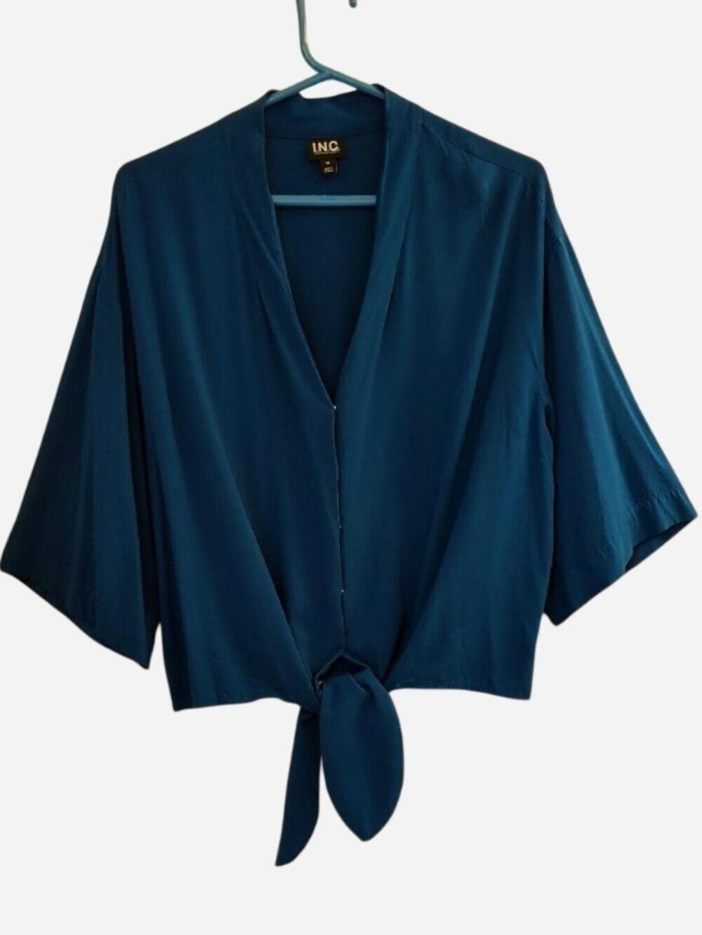 INC International Concepts Blue Drape Jacket Size 12W
